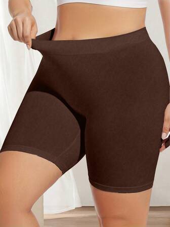 Meguma 1 pieza Pantalones cortos de cintura alta para mujer de talla grande, fondo ajustado con sensación de desnudez para hacer ejercicio