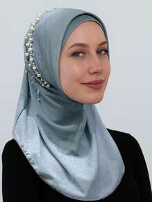 1 Khăn trùm đầu hoa ngọc trai giả thanh lịch, màu trơn, nhẹ, thoáng khí, dùng cho các hoạt động ngoài trời, chống nắng khi mặc váy - Nhiều màu - Xem 12