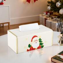 Hộp đựng khăn giấy vuông bằng da PU thanh lịch có khóa từ, hộp đựng khăn giấy trang trí cho phòng tắm, nhà bếp, nhà bếp, hộp đựng khăn giấy và giấy vệ sinh có thể nâng cấp khi quay lại trường - Nhiều màu - Xem 1