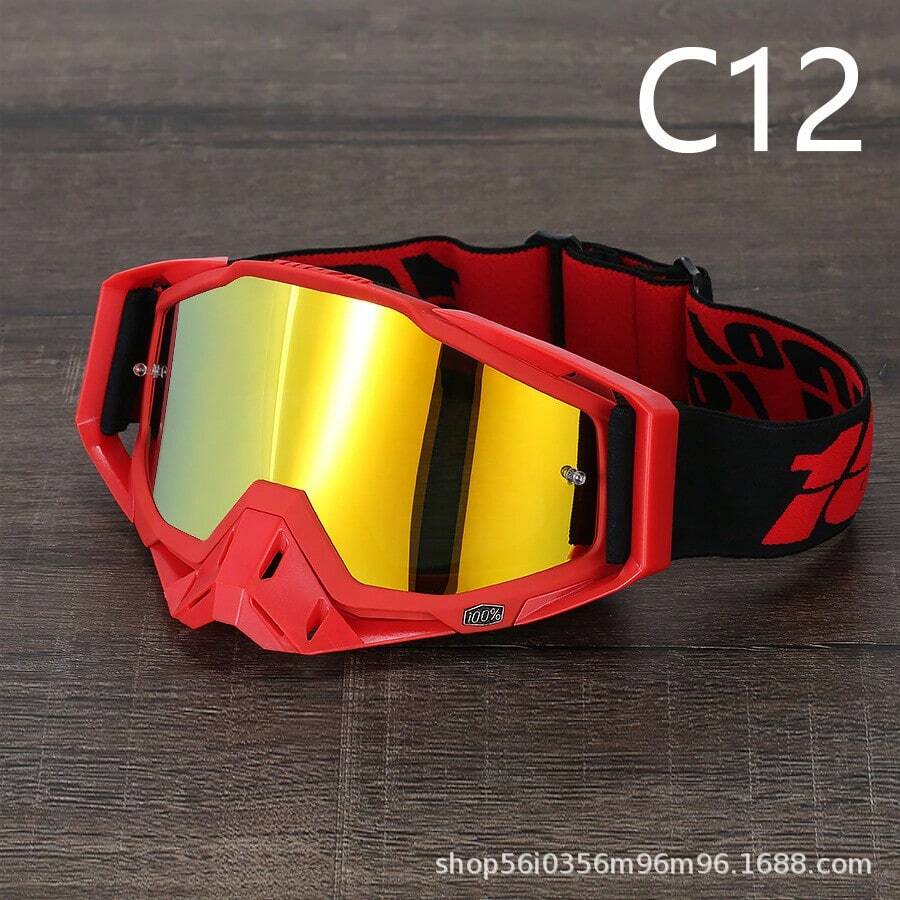 Off-Road Motorcycle Goggles Outdoor Riding Dustproof Goggles Ski Goggles - Khung đỏ 12 - Xem 1