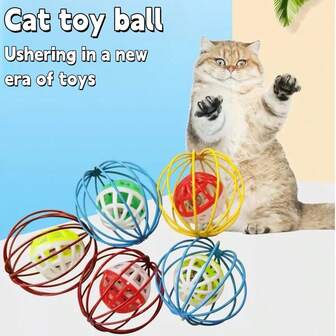 1pc Interactive Cat Toy With Cage Mouse And Tail - Durable Flannel And Wire Cage, Colorful Design With Expressive Eyes, Endless Fun For Indoor Cats, Pet Teaser, Cat Accessories, Kitten Supplies And Accessories, Cat Teaser, Cat Supplies And Accessories, Artificial Details, Active Kittens(