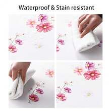 Spring Tablecloth Rectangle 52 X 70 Inch - Waterproof And Spillproof Washable Floral Oblong Spring Table Cloth Summer Tablecloth For Outdoor Picnic, Dining Room, Holiday Dinner{"Size_name":"70\"X52\"(Rectangular)","Color_name":"SpringGarden"} - Multicolor20 - View 5