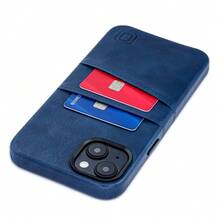 Card Case For  14 Plus With Built-In Metal Plate For Magnetic Mounting & 2 Pockets: Exec M2 Premium Synthetic Leather Wallet Case ( 14 Plus, Navy){"Size_name":"14Plus","Color_name":"Navy"} - Multicolor8 - View 1