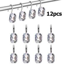 12pcs/Set Simple Crystal Decorative Hooks, Curtain Hooks For Home/Bathroom Decor - Multicolor - View 13