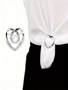 Premium Dual-Use Scarf Ring For Women - Heart-Shaped, Stylish Waist Tie For T-Shirt Hem & Shirt Corner