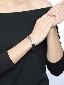 Personalized Medical Alert Bracelet, Adjustable Silicone Medical Id Bracelet Disease Allergy Awareness Wristband Custom Identification Jewelry For Emergency Lifeguard With First Aid Kit, Silver, Fashionable, Colorful, Vintage, Unisex, Simple, Casual, Customized, Personalized, Unique, For Anniversary, Birthday, Graduation, Prom, Party - Multicolor - View 4