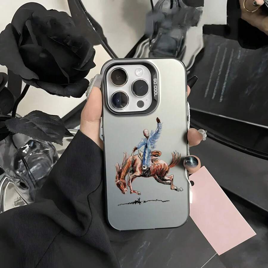 Custodia per telefono compatibile con 16, 15, 14, 13, 12, 11 Pro Max, nera opaca, multicolore, cover laser metallica aurora, compatibile con 17, 17 Pro, 17 Pro Max