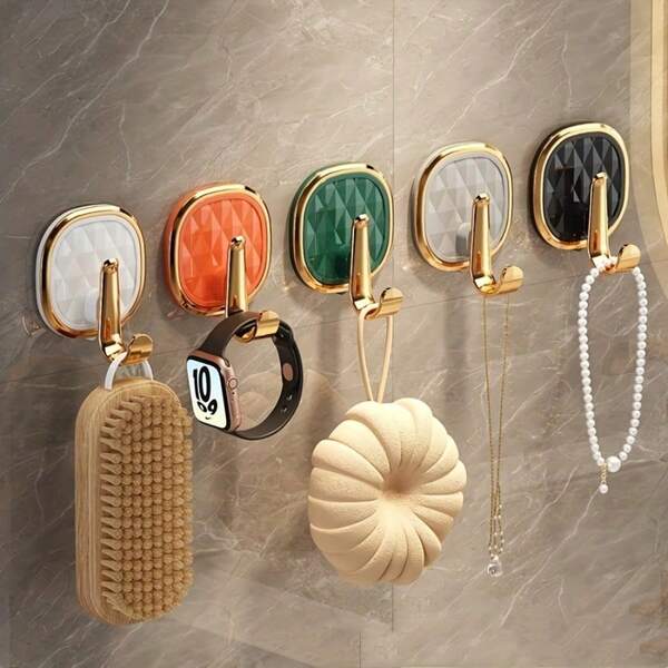 4/10pcs Heavy Duty Adhesive Hooks For Kitchen & Bathroom - Damage-Free No Drill Door Key & Coat Hooks, Practical Hanging Hooks