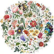 EstiloTendenciaLumbor37 53 Piezas Pegatinas De DecoracióN Floral TranslúCidas Pegatinas Impermeables Varias Plantas CalcomaníAs De Flores Diario Diario ÁLbum De Recortes (Flor)Calidad PremiumVersióN Mejorada - B-Amarillo - Ver 10