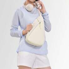 Bolso bandolera de moda para mujer, de color liso, ideal para viajes, senderismo y actividades al aire libre. - Blanco - Ver 3
