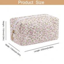 Makeup Bag Travel Cosmetic Bag For Women Girls, Zipper Make Up Pouch, Floral Flowers Toiletry Organizer Makeup, Portable Storage Cosmetic Travel Cloth Bag (Pink Floral){"Color_name":"C4PinkFloral"} - C4粉紅色花香 - 查看 4