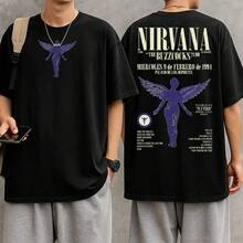 Niirvana Rock Band T-Shirt International Music Unisex Male Female 100% Cotton Premium Top Streetwear New Release Immediate Shipping Various Colors!! Plus Size - màu đen - Xem 2