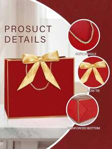 10 Stücke Weihnachtsgeschenktüten, Kraftpapier Geschenktüten mit Schleifen-Bändern, Weihnachtsgeschenk-Verpackung Einkaufstüten, Neujahr Dankeschön Geschenktüten mit Griffen, horizontale Papiertüten für Hochzeit Brautjungfern Dankeschön, Frauen Männer, mit Griffen für Geburtstag Hochzeit Brautjungfern Party Gastgeschenke, Einzelhandelstüten Aufbewahrungstüten (Burgunderrot)