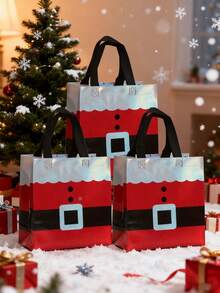 10pcs Christmas Gift Bags With Handles,Christmas Gift Bags, Medium Reusable Gift Bags With Handles,Santa Claus Gift Bags,For Christmas, Holiday Gifts, Party Favors, And Christmas Tote Bags.