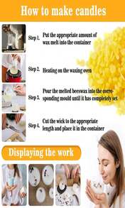 CARGEN Yellow Beeswax Pellets- 430g (095lb) Organic Beeswax Pellets Triple-Filtered Natural Bees Wax Cosmetic Grade Bee Wax For DIY Candles Skin Care Lip Balm Soap