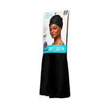 Kiss Colors & Care Soft Satin Hair Wrap Scarf (3-Pack) - Black, 60" XL, Adult Female Hats