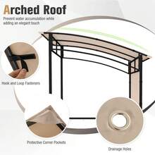 7.8 X 4.4 FT Grill Gazebo Outdoor Patio BBQ Canopy W/ Metal Shelves For Backyard - 米色和黑色 - 查看 8