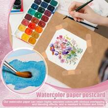 Watercolor Paper 100 Pcs Watercolor Paper Pad Watercolor Paper Bulk For Students Adults Artists Sketch Painting 3.9 X 3.9 Inch