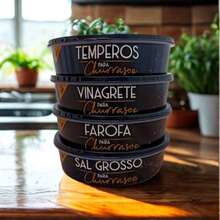 Gourmet Barbecue Kit 4 Food Organizer Jars - Barbecue Jars: Coarse Salt, Seasonings, Farofa And Vinaigrette (870 Ml) Kitchen Supplies - 黑色 - 查看 5