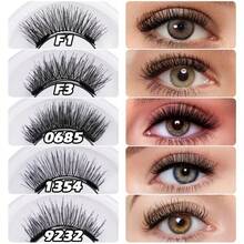 5 Pair Upgrade Magnet Magnetic Eyelashes With Applicator, Reusable No Glue Needed Magnetic Lashes Without Eyeliner, Portable Cat Eye Natural Look False Eyelashes More Easy To Wear And Remove Strip Lashes, Lashes, Eyelashes, Fake Lashes - Mi tự nhiên - Xem 5