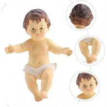 MuEco De JesS De Resina 5 Piezas Decoraciones Religiosas Multiusos Adornos Estatuilla para Celebraciones Y Hogar - como se muestrax2pcs + 6X4X2.5CMx2pcs - Ver 5