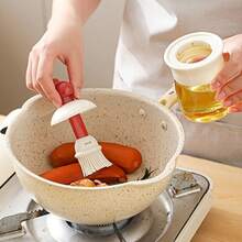 油刷瓶硅胶带瓶烧烤油刷创意瓶控油煎蛋牛排大口径刷酱烘焙工具，玻璃油壶瓶，防漏油罐储油瓶，调料瓶，醋瓶，厨房户外烧烤露营野餐调味品容器，厨房用品 - 彩色 - 查看 5