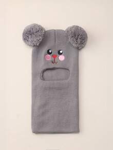 1 pezzo Passamontagna da sci a forma di coniglio per neonati 0-3 anni, berretto con doppia palla per bambini e bambine, cappello invernale lavorato a maglia, accessori essenziali per bebè - Multicolore - Visualizzare 26