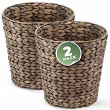 2-Pack Black Wicker Trash Cans,23170919 - 黑色 - 查看 1