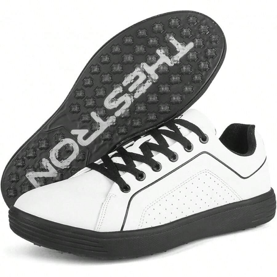 Spikeless Golf Shoes Men Professional Golf Foowears Luxury Walking Footwears For Golfers Outdoorhalloween - 白黑-1 - 查看 1