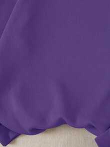 1 件女童可爱风格甜甜圈和珍珠奶茶印花长袖运动衫，面料柔软，适合春秋季日常休闲 - 紫色 - 查看 6