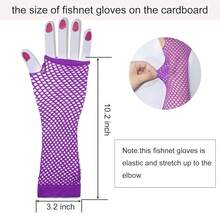 Fishnet Fingerless Gloves Mesh Arm Sleeves Fish Net Arm Sleeves EMO Gloves For Women In Theme Party Scene Accessories{"Size_name":"Long","Color_name":"#13-PurplishRed(Long)"} - 多色27 - 查看 6