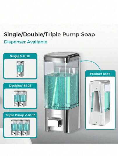 Wall Mounted Liquid Soap Dispenser, Hands-Free Shower Gel/Shampoo Bottle Holder, No Drill Required Kitchen Items Kitchen Accessories Kitchen Kitchen Tools