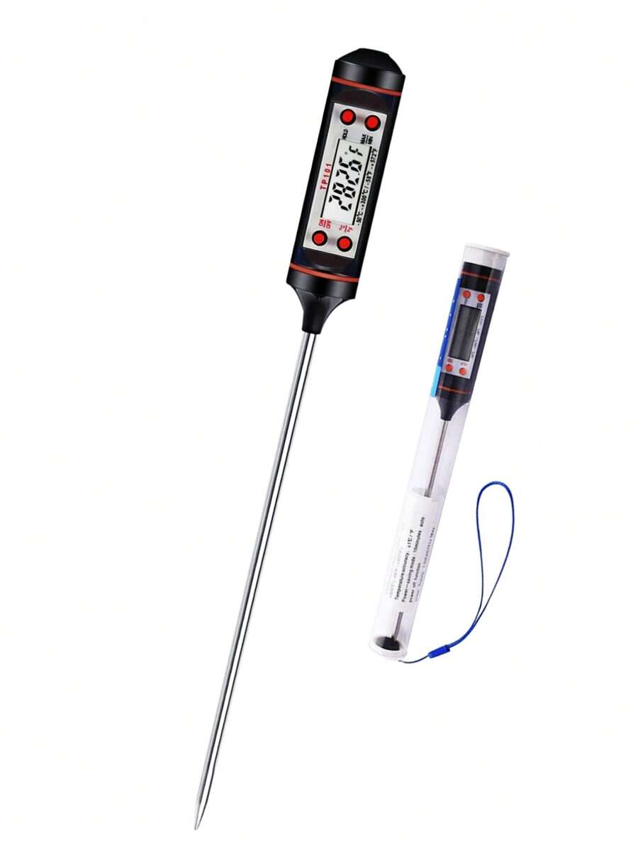 1pc Kitchen Meat Thermometer With Probe, Digital LCD Display For Food Baking, BBQ, And Liquids - Multi-Functional Thermometer Pen With High Accuracy And Instant Read