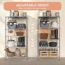 M MZG 1250 Lbs Storage Rack Metal Wire Shelving Unit,  5 Tier Chrome Heavy Duty Storage Standing Shelf Organizer For Laundry Bathroom Kitchen Pantry Closet Garage Basement Office-13.8" D X 29.5" W X 59.5" H - 銀色 - 查看 6