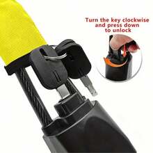 Car Security Lock - Heavy Duty Steel Steering Wheel Lock For Theft Protection, Easy Install & Universal Fit For Travel Peace Of Mind - Yellow - View 4