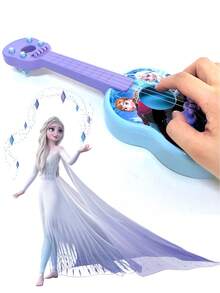 1pc Disney Frozen Classic Guitar Musical Instrument With Strings Learning Educational Toy, Fun Ukulele Musical Instrument Children's Guitar Toy, Suitable For Kids School Games Education Christmas Birthday Gift - Multicolor - View 6