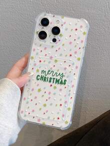 1pc Elegant Christmas Colorful Star & Letter Pattern Transparent Shockproof TPU Phone Case, Suitable As Holiday Gift Compatible With IPhone Xs/Xsmax/Xr/11 12 13 14 15 16 17pro/Promax/14 15 16plus