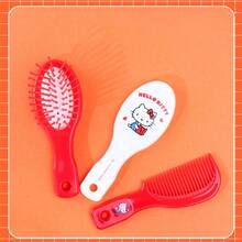 Miniso Hello Kitty 3-Piece Portable Travel Mini Mirror & Comb Set. Compact And Cute, Made Of Lightweight And Durable Plastic Material. The Mirror And Comb Combination Meets Daily Grooming Needs, And Is A Must-Have For Travel And Shopping (1 Set) - Multicolor - View 2