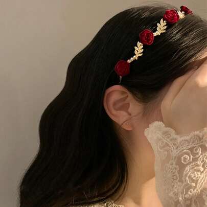 Haimeikang Rhinestone Crystal Fashion Headband Hairband, Ladies' Hair With Elegant Atmosphere Pearl Hair With Edging Headdress Hair Accessories, Suitable For Wedding Bride Hairstyle, Daily Makeup, Girls' Hair Accessories For Travel, Exquisite And Versatile.
