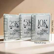 1pc PVC Money-Saving Challenge Binder Set With Cash Envelopes - English Version 12-Month Budget Organizer, Suitable For $5,000, $10,000, And $25,000 Savings Goals - Sturdy Personal Finance Planner - 透明色 - 查看 4