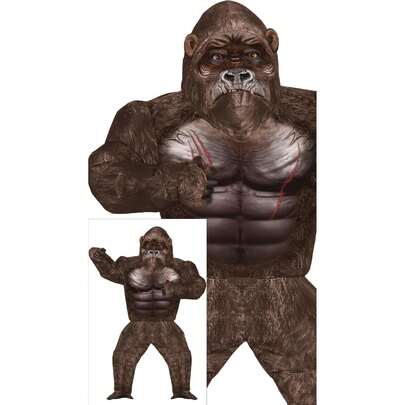 Fiestas Guirca Costume da gorilla Kong gigante per adulti, giocattolo gonfiabile oversize con dettagli realistici e resistenza per feste a tema e celebrazioni, disponibile in varie misure e progettato per divertimento e intrattenimento comico - Spedizione GRATUITA ✅ Consegna entro 24/48 ore in Spagna (Penisola)