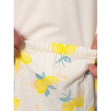 Men's Short Pajamas 100% Cotton Lemon Print Luna Cuore - 白色 - 查看 5