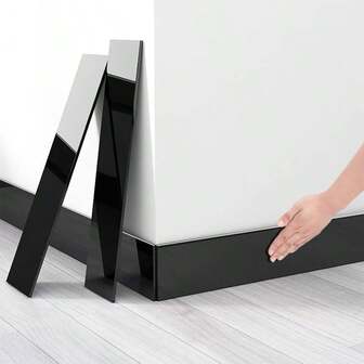 45 piezas de zócalo autoadhesivo, color negro grueso, protector de esquinas de pared, zócalo impermeable para renovación y decoración de sala de estar, baño y dormitorio