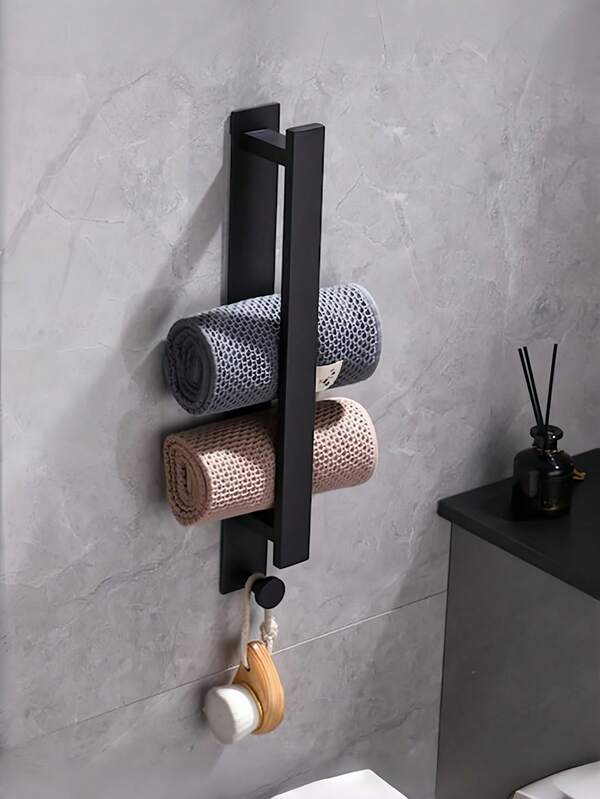 Handtuchstange für Badezimmer | Duschhandtuchhalter | Edelstahl Handtuchtrockner | Wandmontage ohne Bohren Handtuchhalter