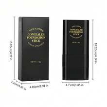 Foundation Concealer Stick, Dual-Ended With Built-In Brush, Moisturizing & Lightweight