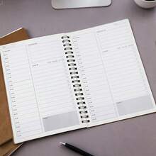 Daily Planner Notebook, English Version, Monthly & Weekly Planner, A5 Spiral Bound