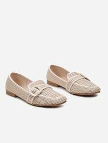 Mocassini intrecciati da donna - Scarpe casual estive morbide e confortevoli - Beige - Visualizzare 5