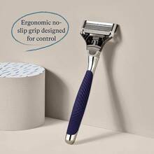 Shaving Kit Men - Handle And 3 Blade Refill Cartridges - German Engineered - Ocean Blue - Xanh navy + 1 chiếc (Gói 1 chiếc) + Bộ 4 chiếc - Xem 3