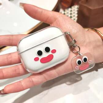 Minimalist Lips Earphone Cover, Plump Lips Pattern With Matching Pendant, Simple Cute Cover Compatible With Airpods 1/2/3/4/Pro/Pro 2