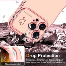 For IPhone 13 Pro Case Wave Wavy Phone Cases With Love Heart, Luxury Plating Edge Cute Curly Shape Cover For Women Girls, Thin Slim Soft TPU Rubber Shockproof Protective Cover, Pink{"Color_name":"Pink","Size_name":"ForiPhone13Pro-6.1inch"} - 多色22 - 查看 5